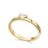 Anillo Delicado, Bañado en oro, Zirconia cúbica artificial