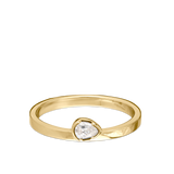 Anillo Delicado, Bañado en oro, Zirconia cúbica artificial