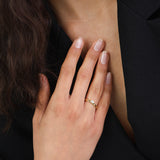 Anillo Delicado, Bañado en oro, Zirconia cúbica artificial