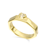 Anillo Delicado, Bañado en oro, Zirconia cúbica artificial