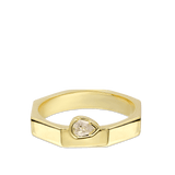 Anillo Delicado, Bañado en oro, Zirconia cúbica artificial