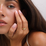Anillo Delicado, Bañado en oro, Zirconia cúbica artificial