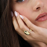 Anillo Delicado, Bañado en oro, Sin piedra