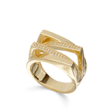 Anillo Delicado, Bañado en oro, Zirconia cúbica artificial