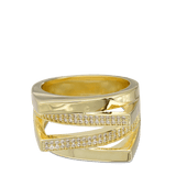 Anillo Delicado, Bañado en oro, Zirconia cúbica artificial