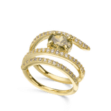 Anillo Delicado, Bañado en oro, Zirconia cúbica artificial