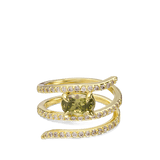 Anillo Delicado, Bañado en oro, Zirconia cúbica artificial