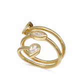 Anillo Delicado, Bañado en oro, Zirconia cúbica artificial