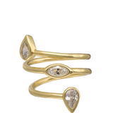 Anillo Delicado, Bañado en oro, Zirconia cúbica artificial