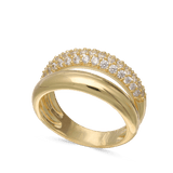 Anillo Delicado, Bañado en oro, Zirconia cúbica artificial