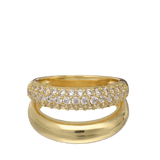 Anillo Delicado, Bañado en oro, Zirconia cúbica artificial