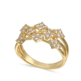 Anillo Delicado, Bañado en oro, Zirconia cúbica artificial