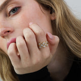 Anillo Delicado, Bañado en oro, Zirconia cúbica artificial