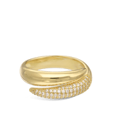 Anillo Delicado, Bañado en oro, Zirconia cúbica artificial