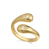 Anillo Delicado, Bañado en oro, Zirconia cúbica artificial
