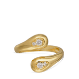 Anillo Delicado, Bañado en oro, Zirconia cúbica artificial