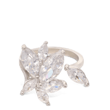 Anillo Delicado, Plata 925 bañada en rodio, Zirconia cúbica artificial