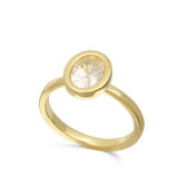 Anillo Delicado, Bañado en oro, Zirconia cúbica artificial