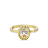 Anillo Delicado, Bañado en oro, Zirconia cúbica artificial