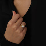 Anillo Delicado, Bañado en oro, Zirconia cúbica artificial