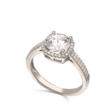 Anillo Delicado, Plata 925 bañada en rodio, Zirconia cúbica artificial