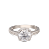 Anillo Delicado, Plata 925 bañada en rodio, Zirconia cúbica artificial