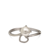 Anillo Delicado, Plata 925 bañada en rodio, Madreperla artificial