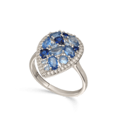 Anillo Delicado, Plata 925 bañada en rodio, Zirconia cúbica artificial