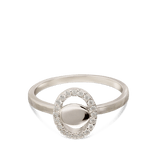 Anillo Delicado, Plata 925 bañada en rodio, Zirconia cúbica artificial