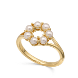 Anillo Delicado, Bañado en oro, Concha de perla
