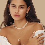 Anillo Delicado, Bañado en oro, Concha de perla