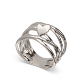 Anillo de Declaración, Plata 925 bañada en rodio, Sin piedra