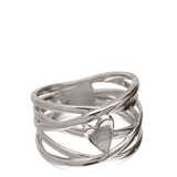 Anillo de Declaración, Plata 925 bañada en rodio, Sin piedra