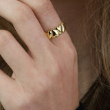 Anillo de Declaración, Bañado en oro, Sin piedra