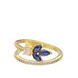 Anillo Delicado, Bañado en oro, Zirconia cúbica artificial