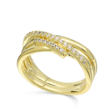 Anillo Delicado, Bañado en oro, Zirconia cúbica artificial