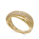 Anillo Delicado, Bañado en oro, Zirconia cúbica artificial