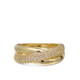 Anillo Delicado, Bañado en oro, Zirconia cúbica artificial