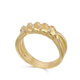 Anillo Delicado, Bañado en oro, Zirconia cúbica artificial