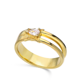 Anillo Delicado, Bañado en oro, Zirconia cúbica artificial