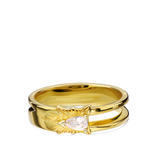 Anillo Delicado, Bañado en oro, Zirconia cúbica artificial