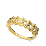 Anillo Delicado, Bañado en oro, Zirconia cúbica artificial