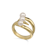 Anillo Delicado, Bañado en oro, Madreperla artificial
