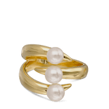 Anillo Delicado, Bañado en oro, Madreperla artificial