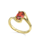 Anillo Delicado, Bañado en oro, Zirconia cúbica artificial