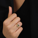 Anillo Delicado, Bañado en oro, Zirconia cúbica artificial