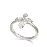Anillo Delicado, Plata 925 bañada en rodio, Sin piedra
