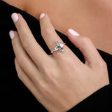 Anillo Delicado, Plata 925 bañada en rodio, Sin piedra