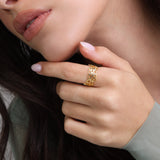 Anillo Delicado, Bañado en oro, Sin piedra