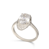 Anillo Delicado, Plata 925 con oro 9k, Zirconia cúbica artificial
